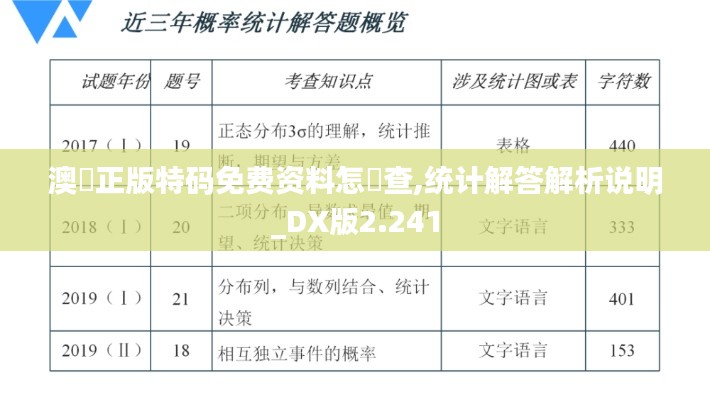 澳門正版特码免费资料怎樣查,统计解答解析说明_DX版2.241