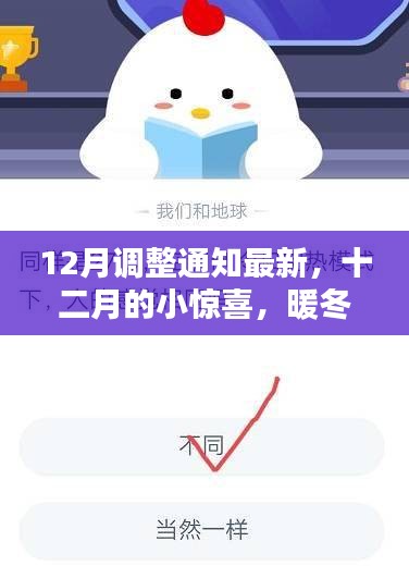 十二月调整通知最新，暖冬惊喜与友爱的传递日