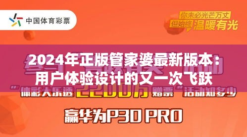 2024年正版管家婆最新版本：用户体验设计的又一次飞跃