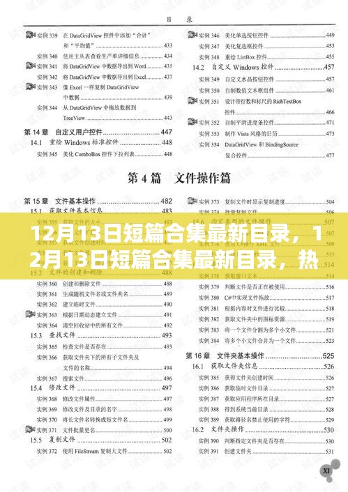 12月13日短篇合集最新目录，热门佳作一网打尽