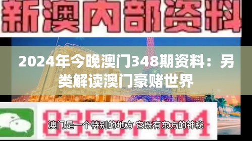 2024年今晚澳门348期资料：另类解读澳门豪赌世界