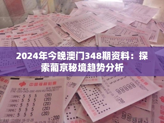 2024年今晚澳门348期资料：探索葡京秘境趋势分析