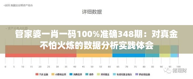 管家婆一肖一码100%准确348期：对真金不怕火炼的数据分析实践体会