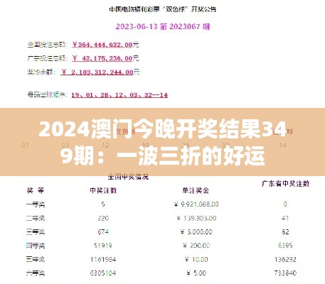 2024澳门今晚开奖结果349期：一波三折的好运