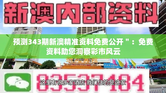 预测343期新澳精准资料免费公开＂：免费资料助您洞察彩市风云