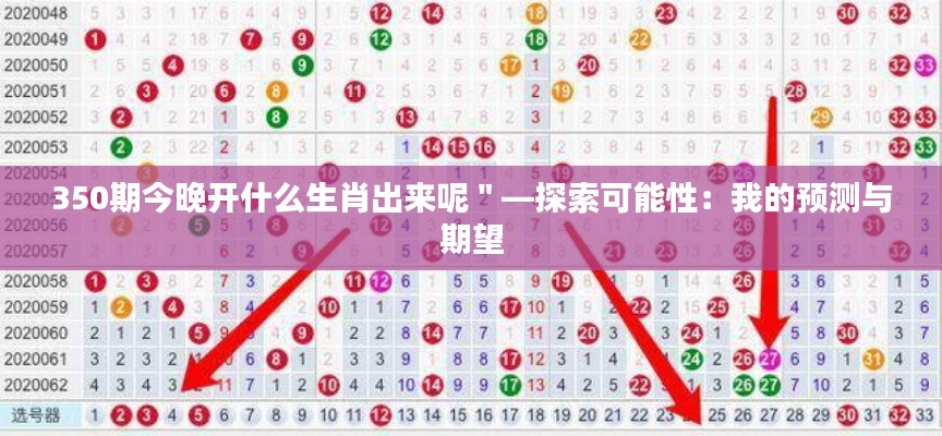 350期今晚开什么生肖出来呢＂—探索可能性：我的预测与期望