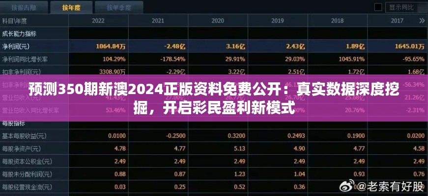 预测350期新澳2024正版资料免费公开：真实数据深度挖掘，开启彩民盈利新模式