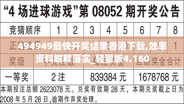 494949最快开奖结果香港下载,效率资料解释落实_轻量版4.160