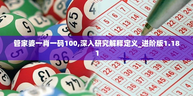 管家婆一肖一码100,深入研究解释定义_进阶版1.181