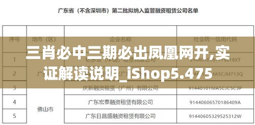 三肖必中三期必出凤凰网开,实证解读说明_iShop5.475