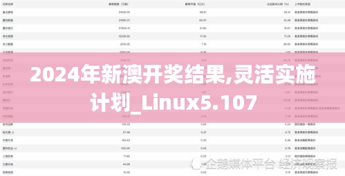 2024年新澳开奖结果,灵活实施计划_Linux5.107