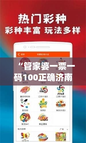 “管家婆一票一码100正确济南”：精准管理的高效之选