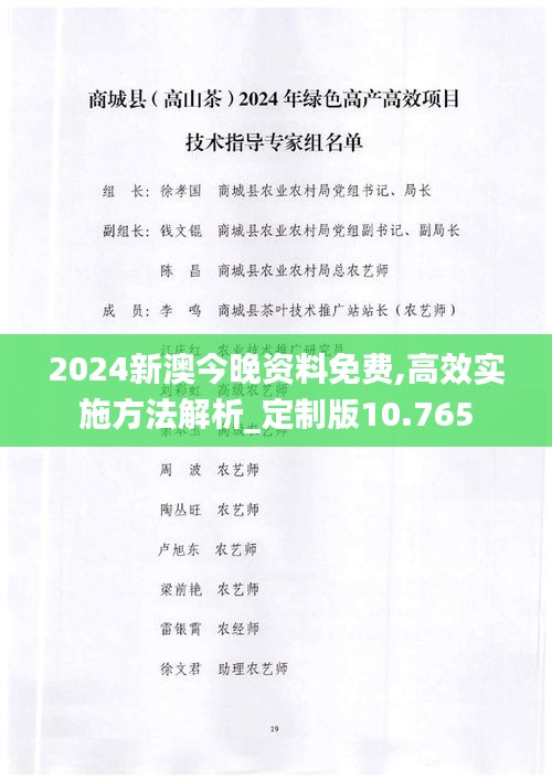 2024新澳今晚资料免费,高效实施方法解析_定制版10.765