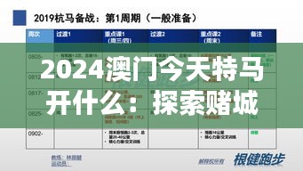 2024澳门今天特马开什么：探索赌城马赛赛程亮点