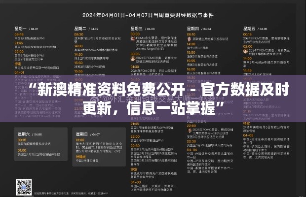 “新澳精准资料免费公开 - 官方数据及时更新，信息一站掌握”