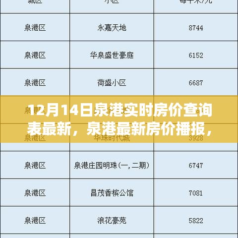 泉港最新房价播报，12月14日实时查询表大揭秘及房价走势分析