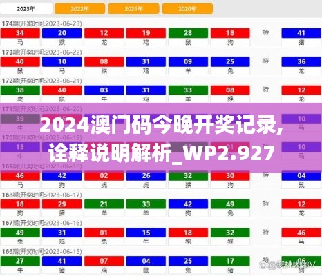 2024澳门码今晚开奖记录,诠释说明解析_WP2.927