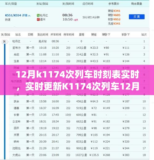 K1174次列车12月时刻表实时更新，温情归途，满载爱与期待