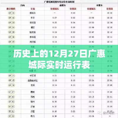 广惠城际历史运行表，揭秘十二月二十七日当日实况