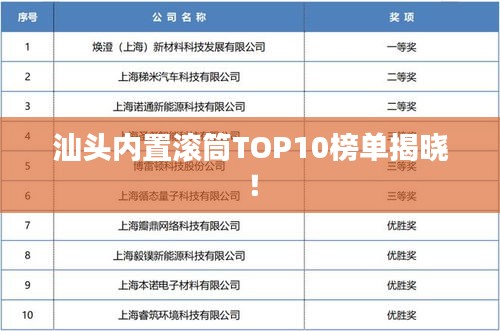 汕头内置滚筒TOP10榜单揭晓！