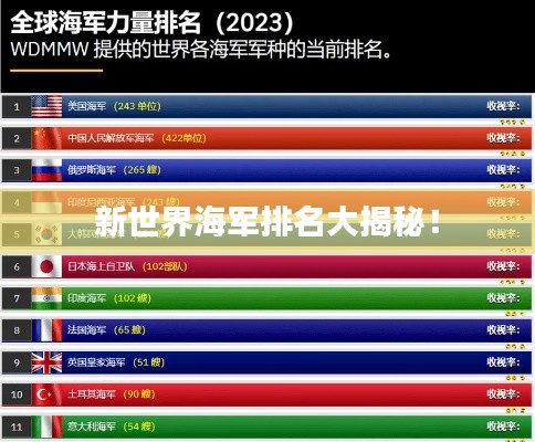 新世界海军排名大揭秘！