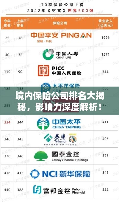 境内保险公司排名大揭秘，影响力深度解析！