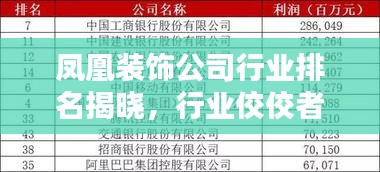 凤凰装饰公司行业排名揭晓，行业佼佼者，品质之选！