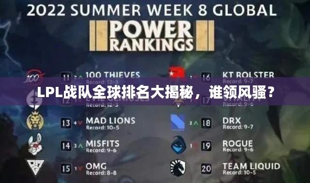 LPL战队全球排名大揭秘，谁领风骚？