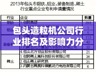 包头造粒机公司行业排名及影响力分析