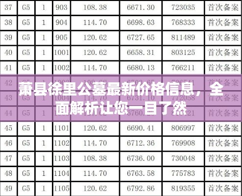 萧县徐里公墓最新价格信息，全面解析让您一目了然