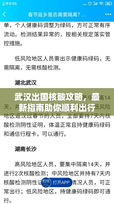 武汉出国核酸攻略，最新指南助你顺利出行
